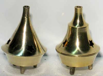 Small Handcrafted Brass Cone Incense Burner