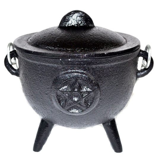 4 1/2" Pentagram cast Iron cauldron