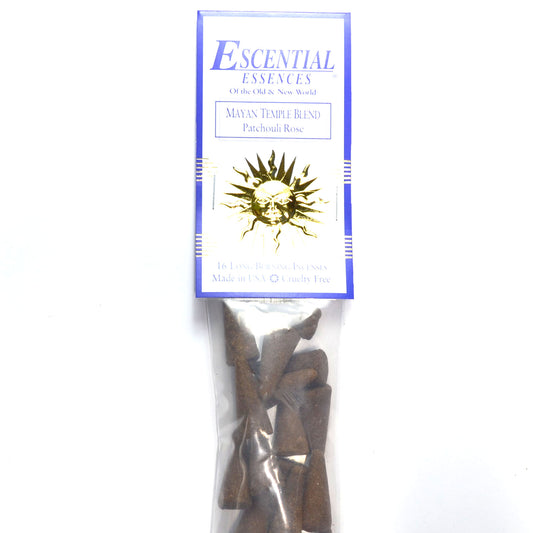 16/pk Mayan Temple escential essences incense cones
