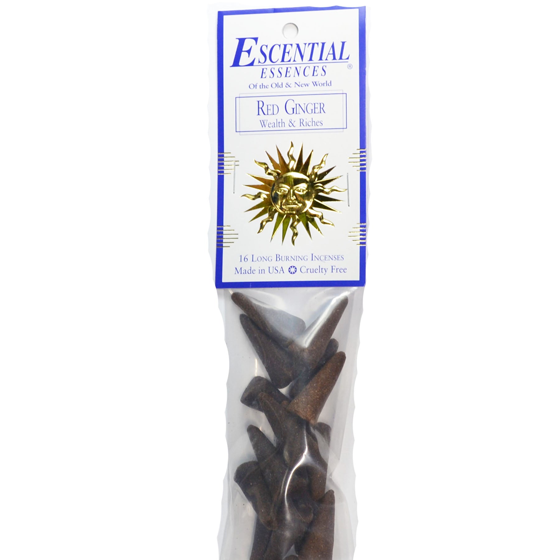 16/pk Red Ginger escential essences incense cones