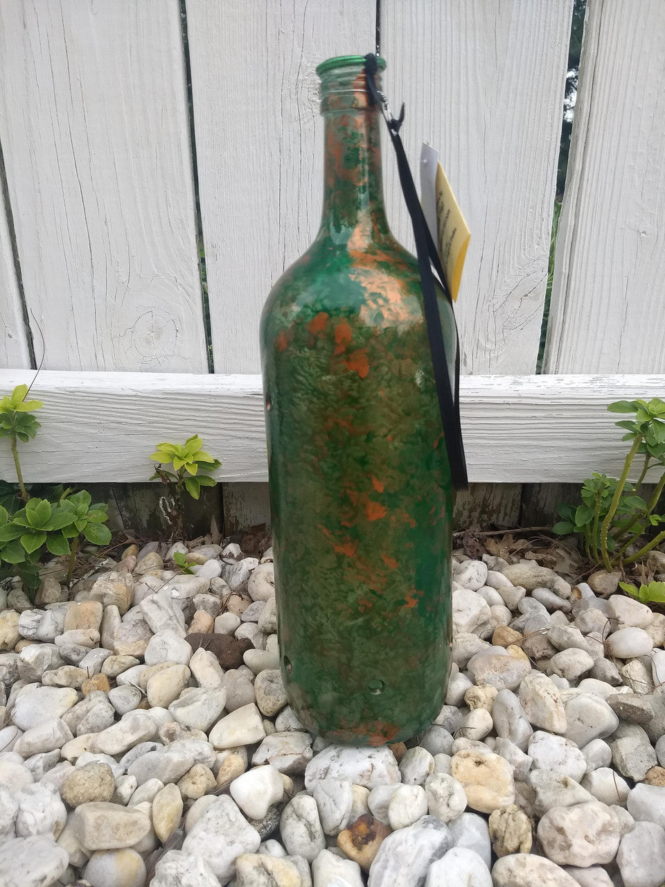 Through the Trees Smoking Incense Burner Bottle - Green & Gold Ceramic