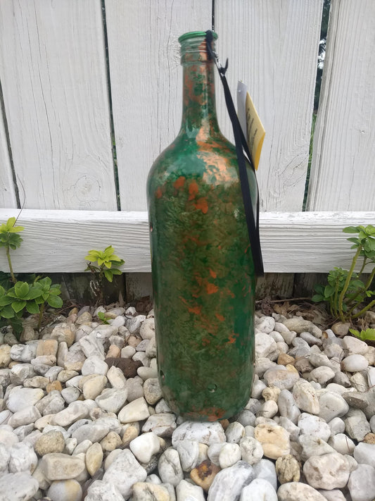 Through the Trees Smoking Incense Burner Bottle - Green & Gold Ceramic