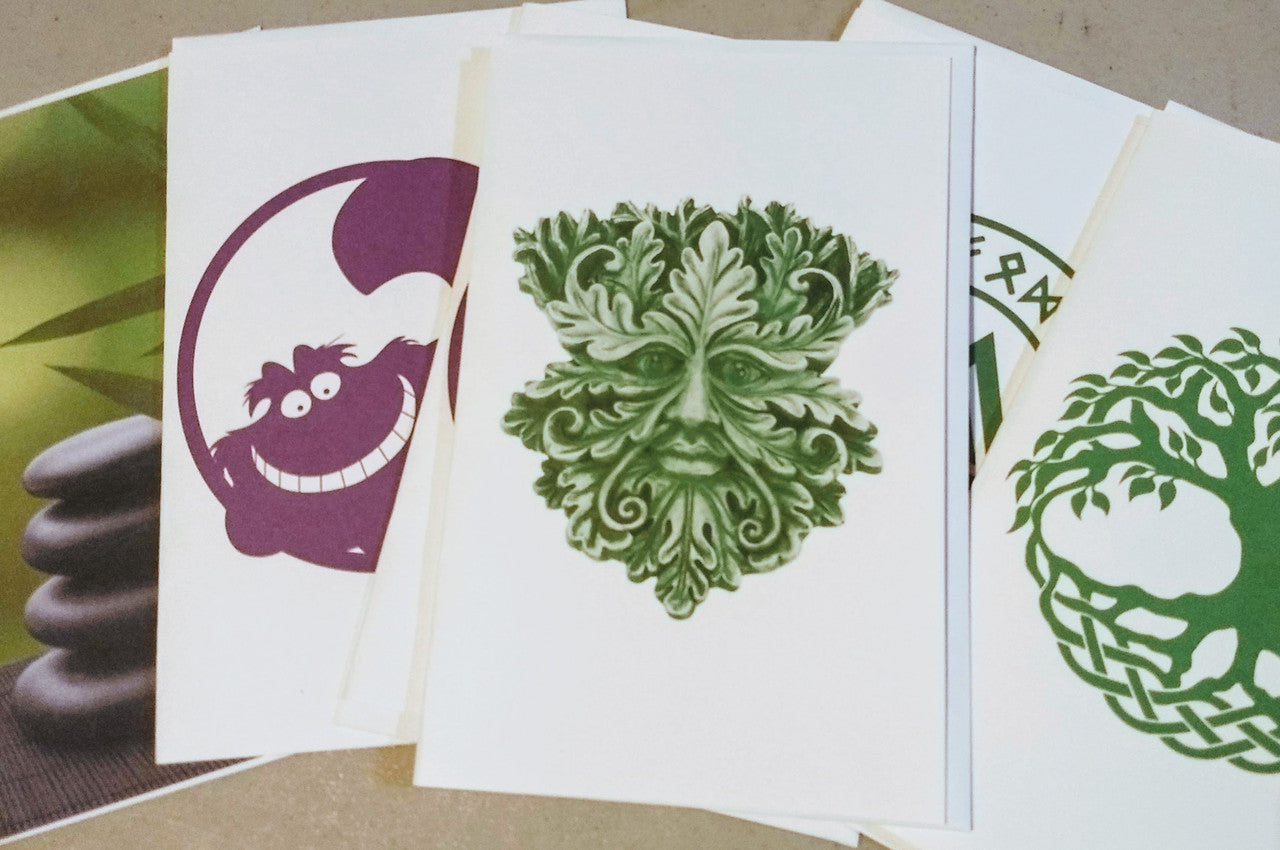 Greenman Face Artistic Greeting Card for All Occasions