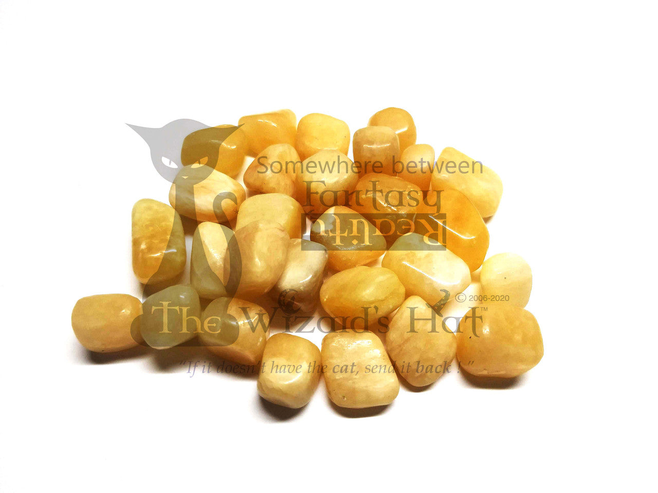 Natural Tumbled Orange and Yellow Calcite Crystal Stone
