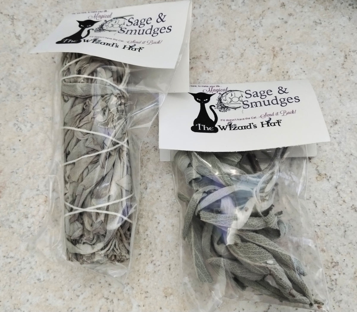 Small bag organic northern White sage leaves/cluster from Pennsylvania
