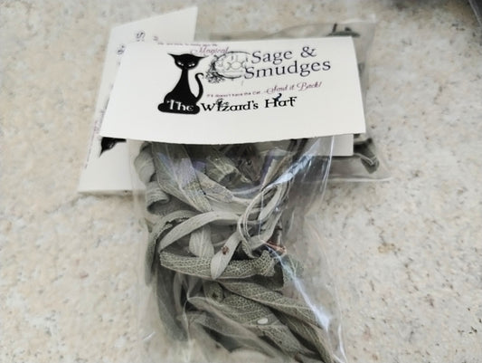 Small bag organic northern White sage leaves/cluster from Pennsylvania