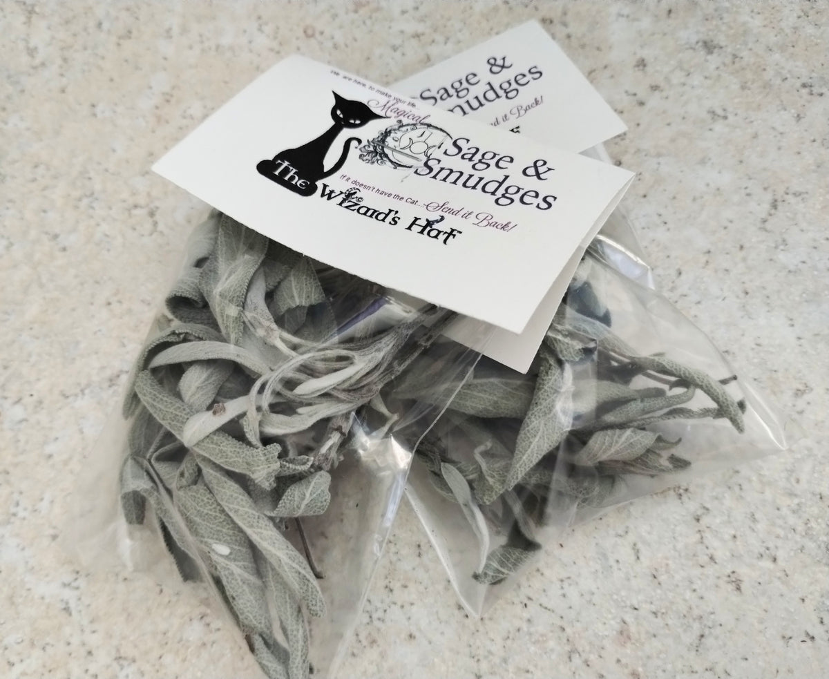 Small bag organic northern White sage leaves/cluster from Pennsylvania
