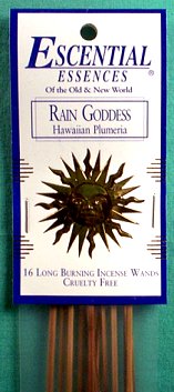 16/pk Rain Goddess escential essences incense sticks