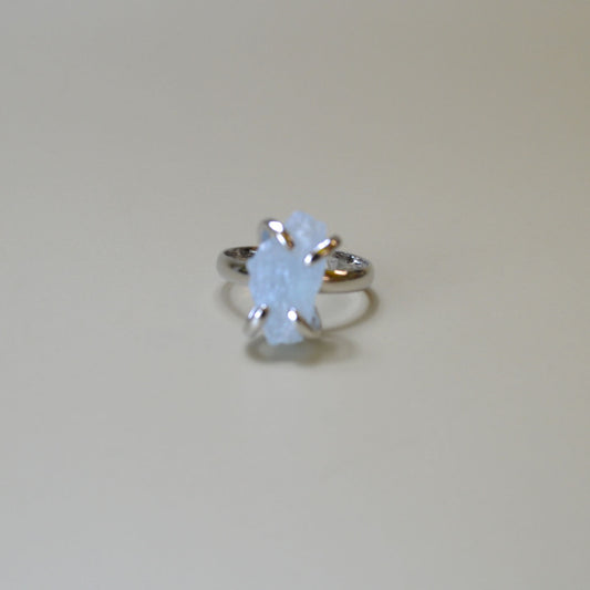 Aquamarine adjustable ring