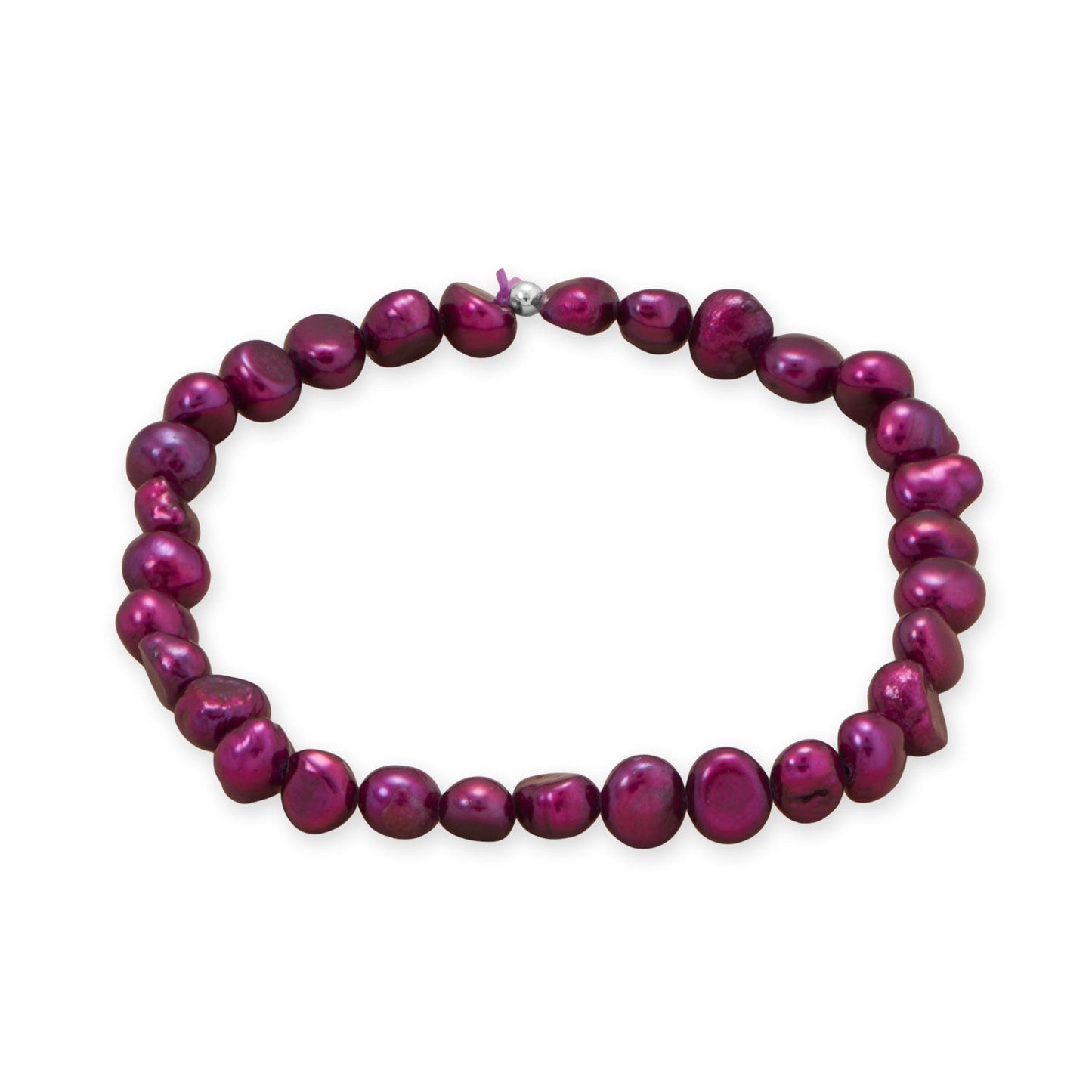 Plum Cultured Freshwater Pearl Stretch Bracelet