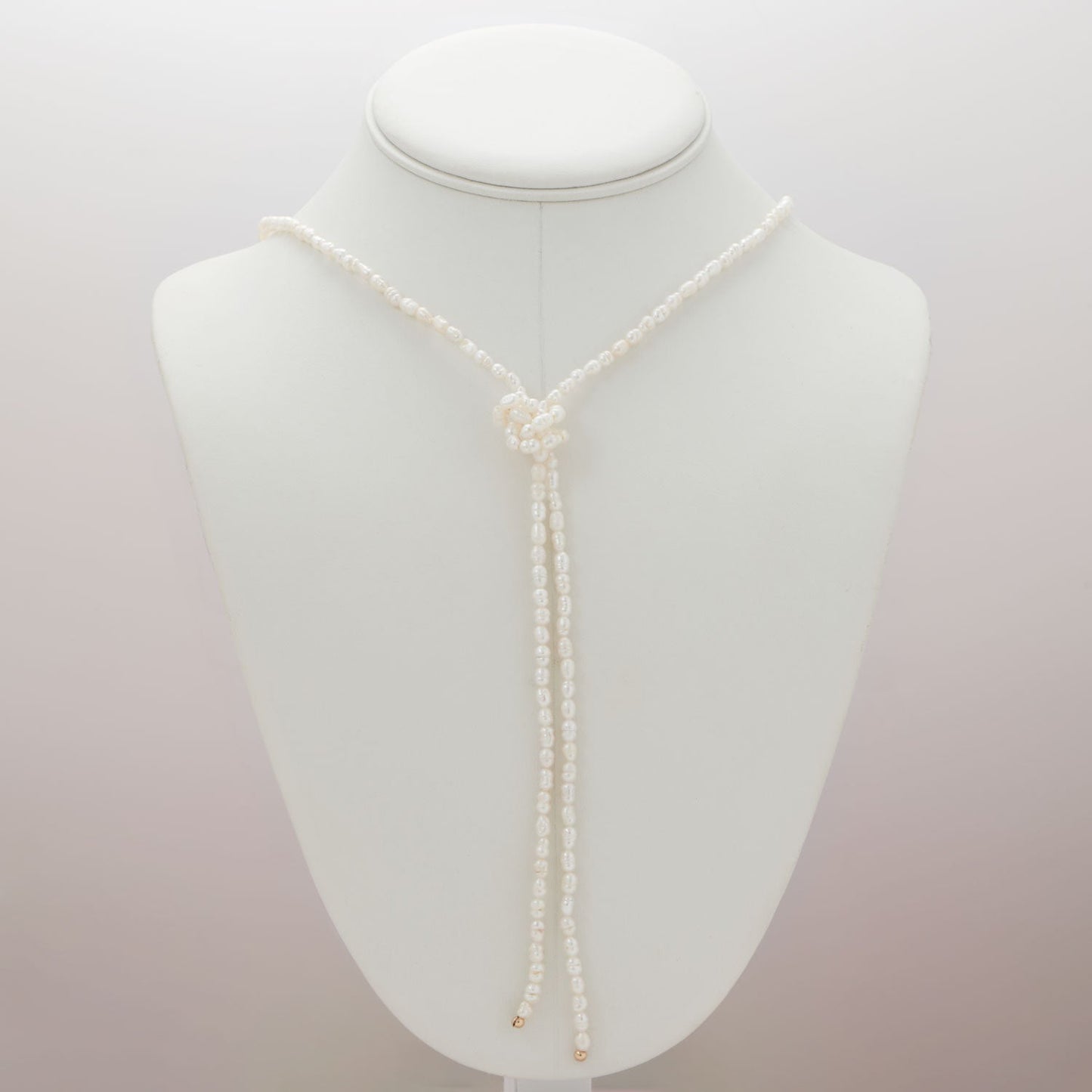 24" 14/20 Gold Filled Two Strand Cultured Freshwater Rice Pearl Lariat Necklace