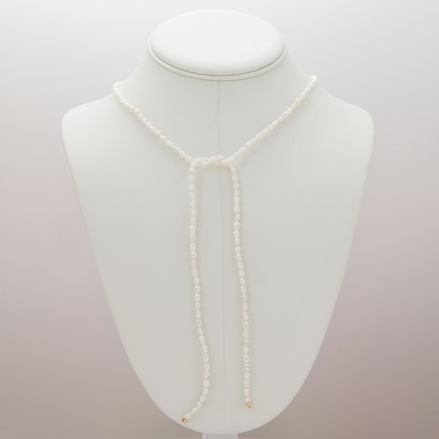 24" 14/20 Gold Filled Two Strand Cultured Freshwater Rice Pearl Lariat Necklace