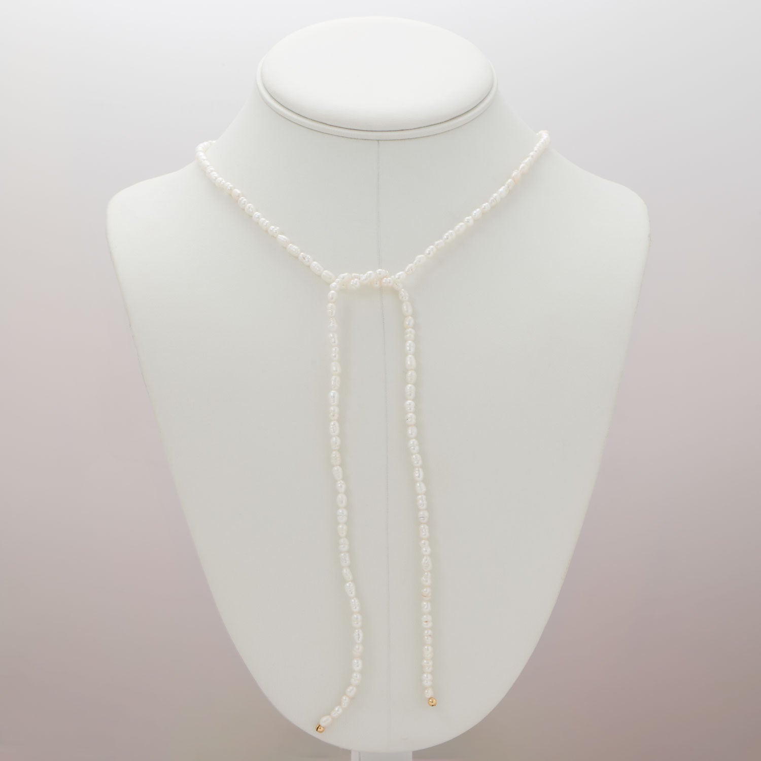24" 14/20 Gold Filled Two Strand Cultured Freshwater Rice Pearl Lariat Necklace