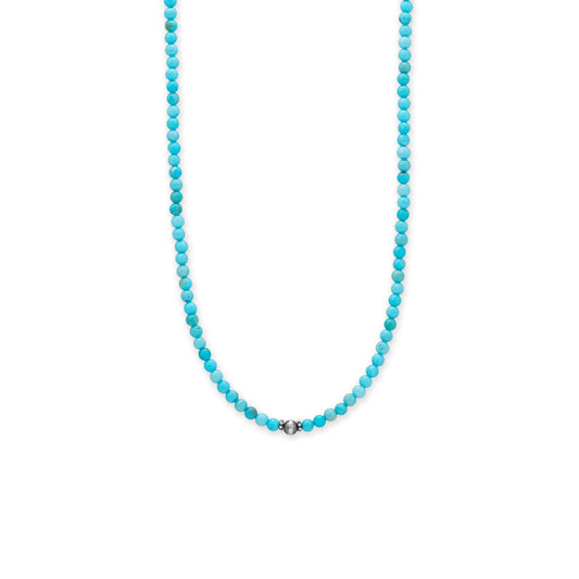 16" + 2" Stabilized Magnesite and Oxidized Bead Necklace