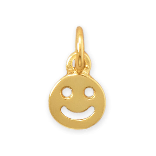 14 Karat Gold Plated Smiley Face Charm