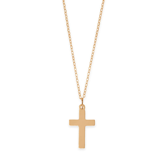 16" + 2" 14/20 Gold Filled Cross Necklace
