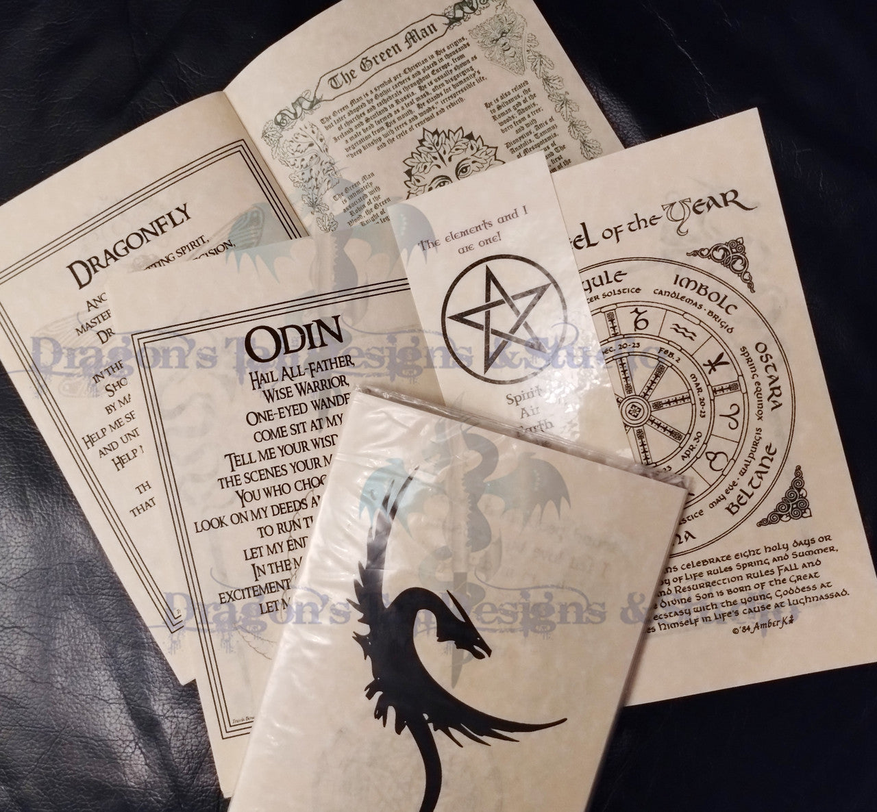 GreenMan Grimoire: Handcrafted Leather-Bound Book of Shadows and Spellbook