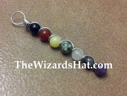Handcrafted 7 Chakra Gemstone Teardrop Pendant Necklace
