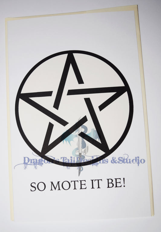 Wiccan Pentacle - design #2 Handcrafted All Occasion Greeting Card