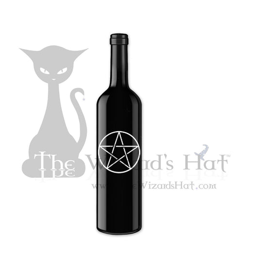 Hand-Painted Pagan Series Pentagram Smoking Incense Burner Bottle in Black and White