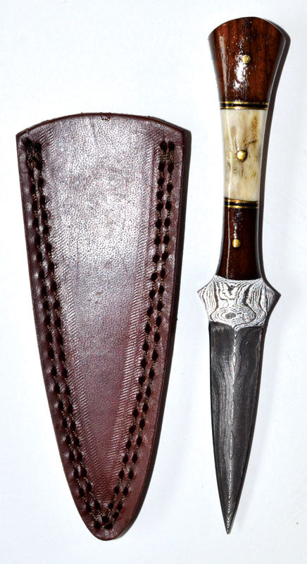 7-Inch Hand-Forged Damascus Steel Baby Stag Handle Athame