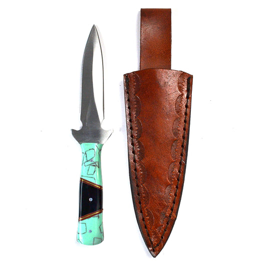 7-Inch Turquoise and Black Decorative Athame Ritual Dagger