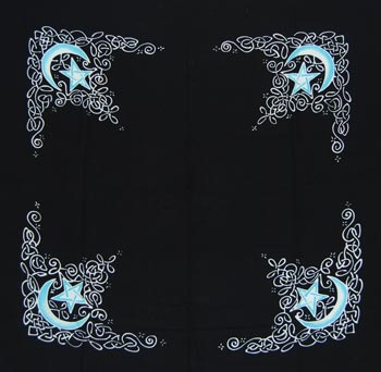 Celtic Moon Design Altar Cloth or Versatile Scarf - 36" x 36"