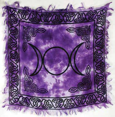 Triple Moon Design Altar Cloth, 18" x 18" Square Ritual Fabric