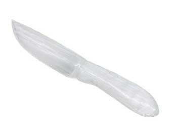 7 1/2" Hand-Carved Selenite Crystal Athame for Ritual and Energy Cleansing