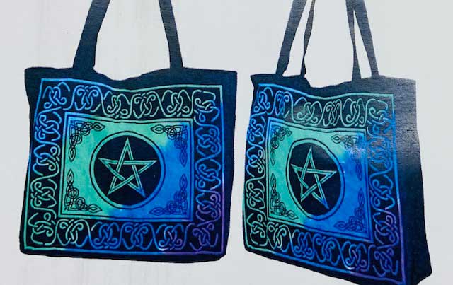 15.7" x 17.7" Pentagram Graphic Canvas Tote Bag
