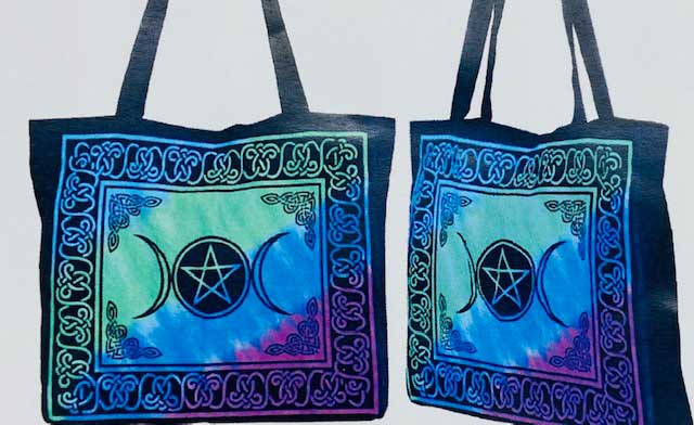 Triple Moon Printed Canvas Tote Bag - 15.7" x 17.7"