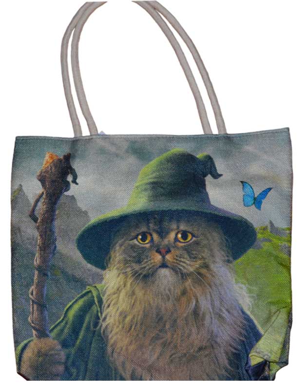 Catdalf Graphic Print 17" x 17" Cotton Tote Bag