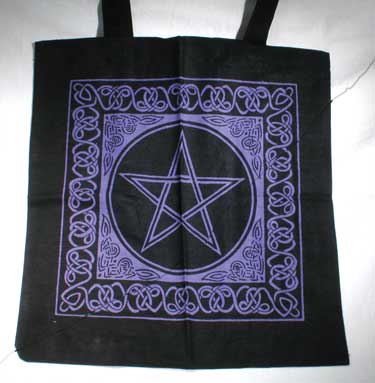 Handcrafted Celtic Pentacle Embossed Leather Messenger Bag