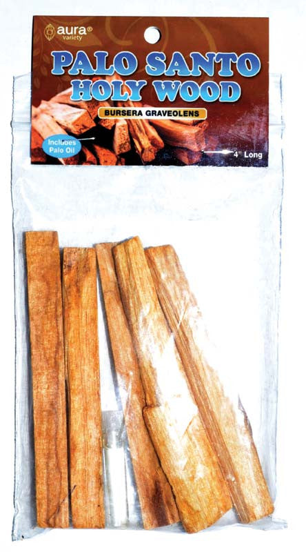 Set of 4 Premium Palo Santo (Bursera Graveolens) Smudging Sticks with Essential Oil