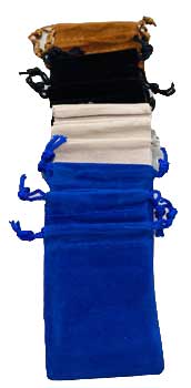 Set of 12 Premium 3" x 4" Mixed Color Velvet Drawstring Pouches