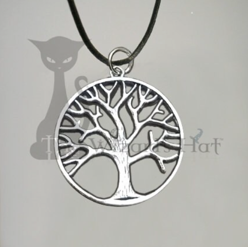 Tree of Life 3-Piece Jewelry and Accessory Set in Silver Tone: Necklace, Earrings, and Keychain