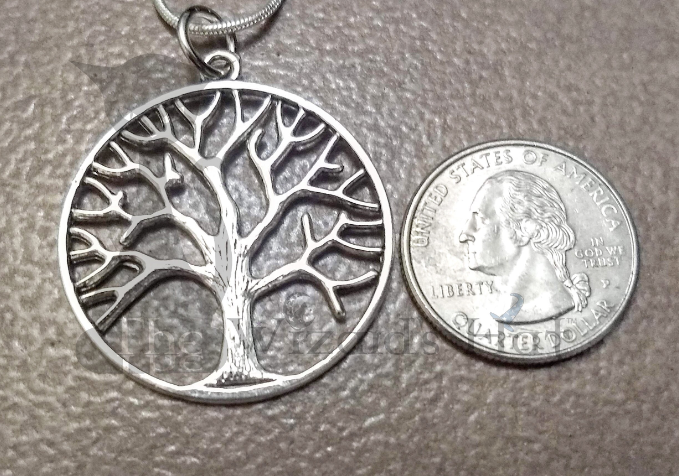Tree of Life 3-Piece Jewelry and Accessory Set in Silver Tone: Necklace, Earrings, and Keychain