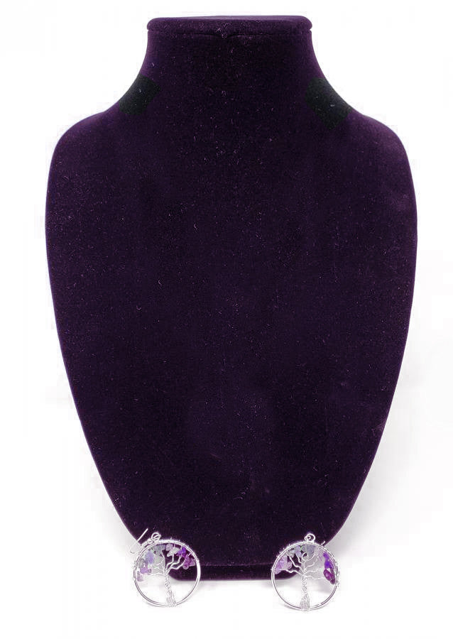 Yggdrasil Tree of Life Amethyst Earring Set