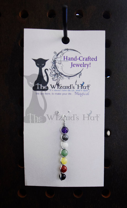 Handcrafted 7-Chakra drop Pendant with Natural Gemstones, pendant only