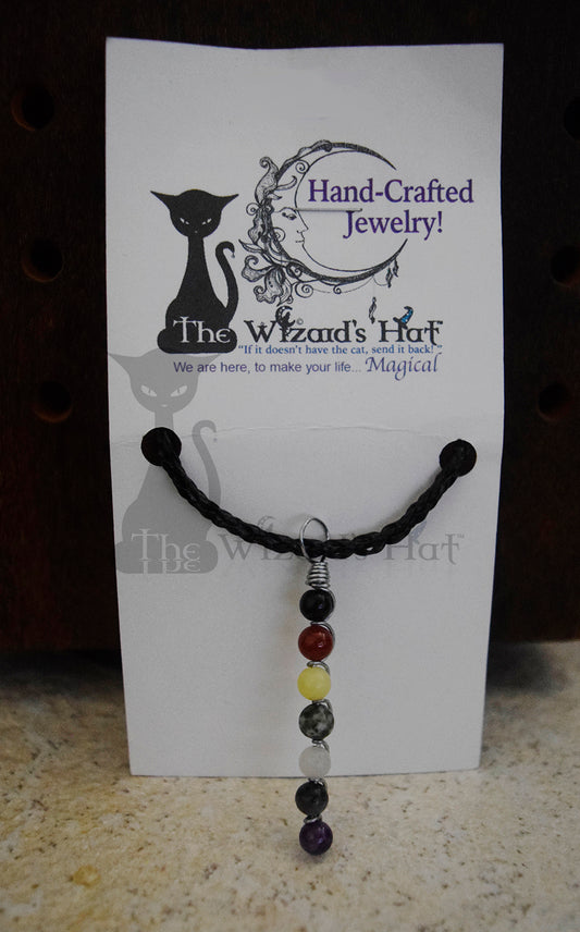 Handcrafted 7 Chakra drop Pendant Necklace Natural Gemstones.