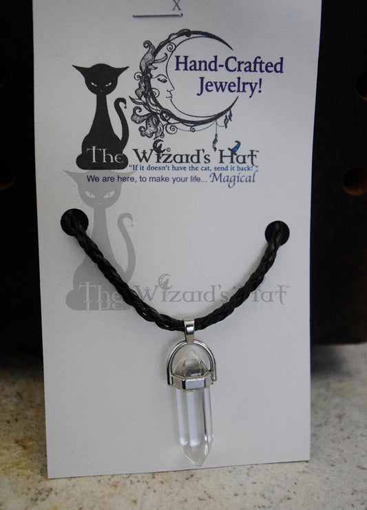 CLEAR Quartz double terminated Point necklace - Closeout