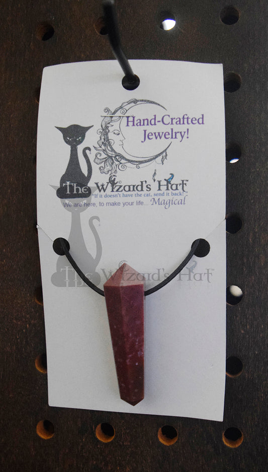 Handcrafted Natural Jasper Stone/Crystal Double Point necklace