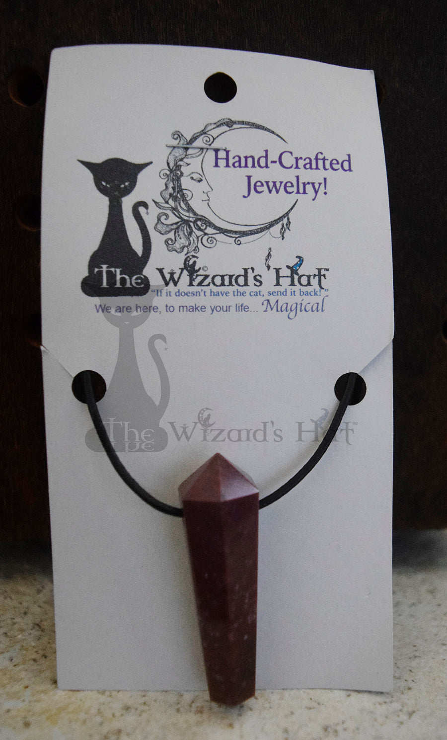 Handcrafted Natural Jasper Stone/Crystal Double Point necklace