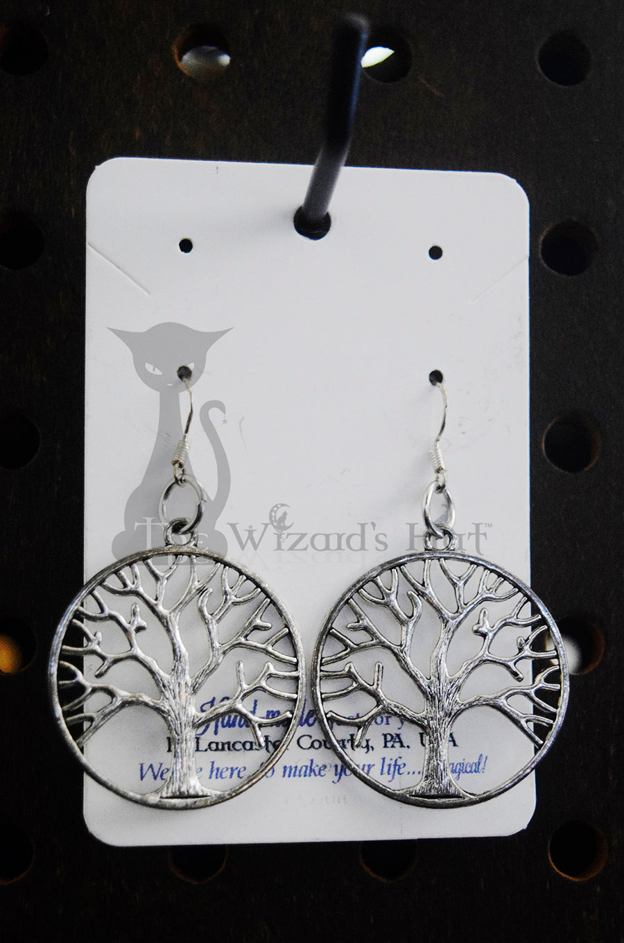 Tree of Life 3-Piece Jewelry and Accessory Set in Silver Tone: Necklace, Earrings, and Keychain