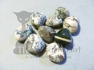 1 Piece Natural Tumbled Green Tree Agate Gemstone