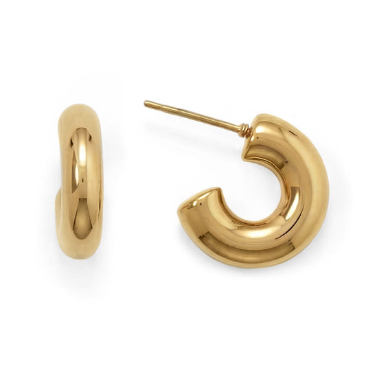 18 Karat PVD Staninless Steel Chunky Huggie Hoop Earrings