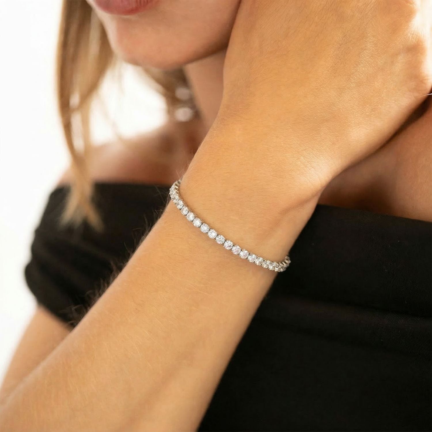 6.5" + 1" Stainless Steel CZ Tennis Bracelet