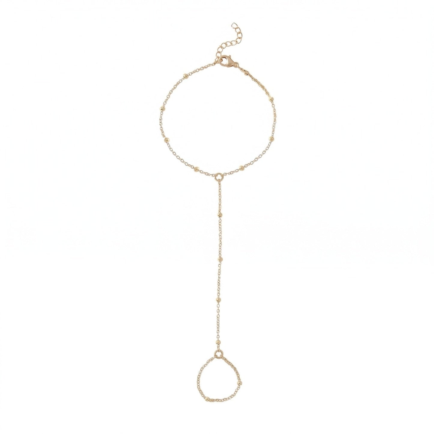 7.5" + 1" 18 Karat Gold PVD Stainless Steel Satellite Hand Chain