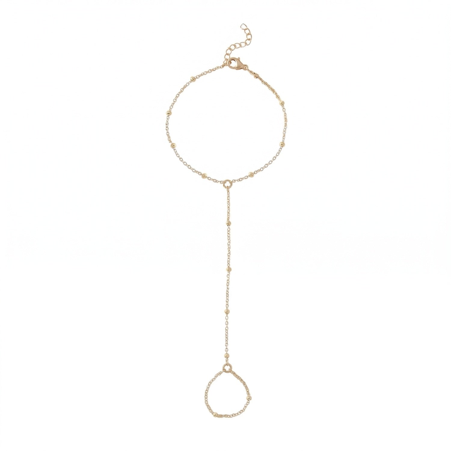 7.5" + 1" 18 Karat Gold PVD Stainless Steel Satellite Hand Chain