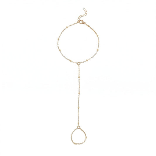 7.5" + 1" 18 Karat Gold PVD Stainless Steel Satellite Hand Chain